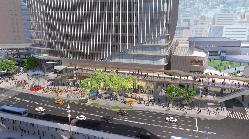 Rendering of the new JR Sannomiya station building