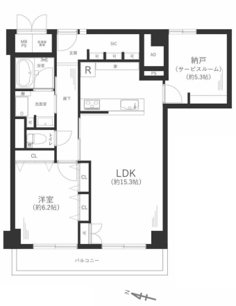 Suwayama Sky Heights Room 602 Floorplan