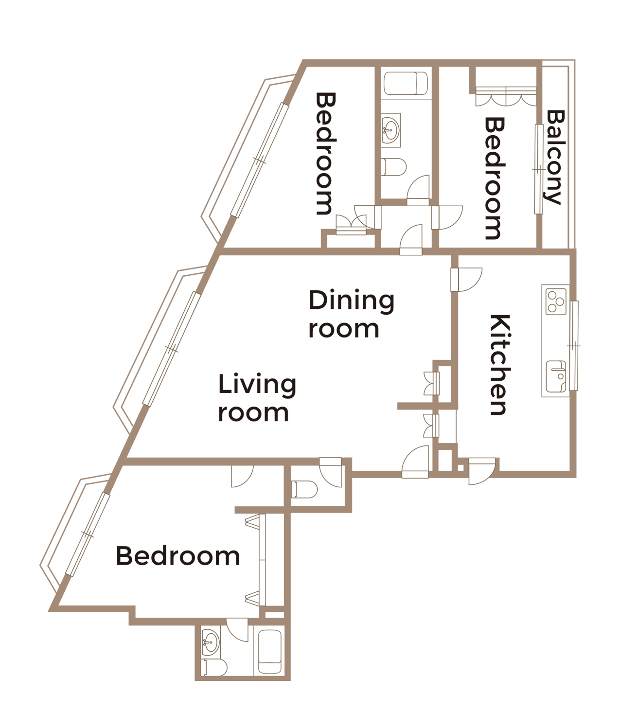 Dai-3 Sky Mansion Kitano Room 302 Floorplan
